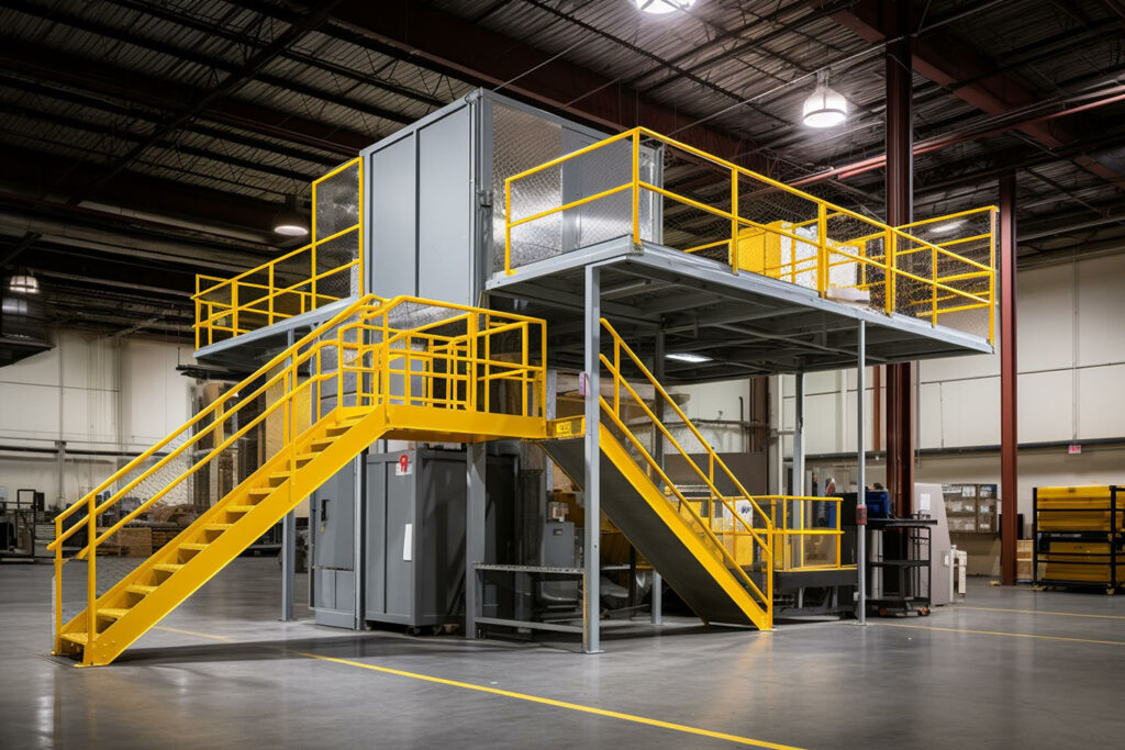 Mezzanine Inside of warehouse