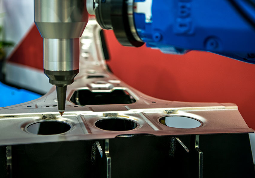 robotic arms works on factory on manufacture of car