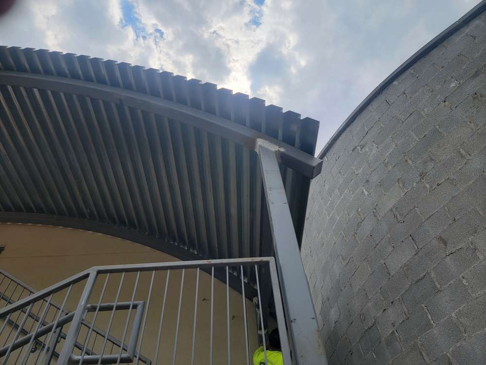 Industrial Construction - covered outdoor staircase